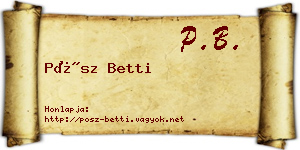 Pósz Betti névjegykártya